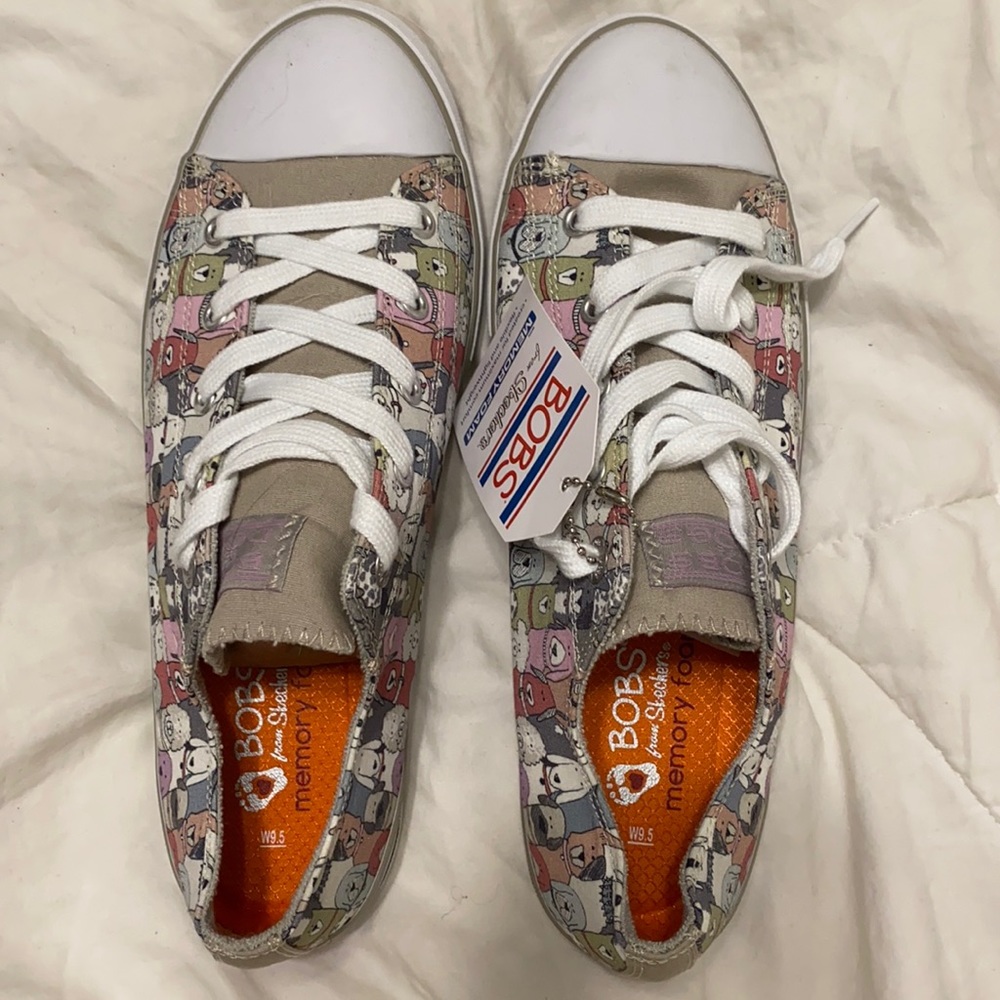 Never worn Bobs sneakers with cute Dog Print